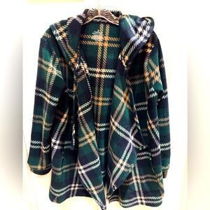 CUDDL DUDS SUPER SOFT PLAID HOODED LONG SLEEVE WRAP